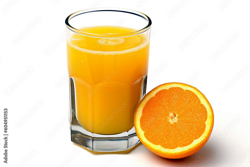 Glass of fresh orange juice isolated on a white background. Glass of fresh orange juice isolated on a white background.
