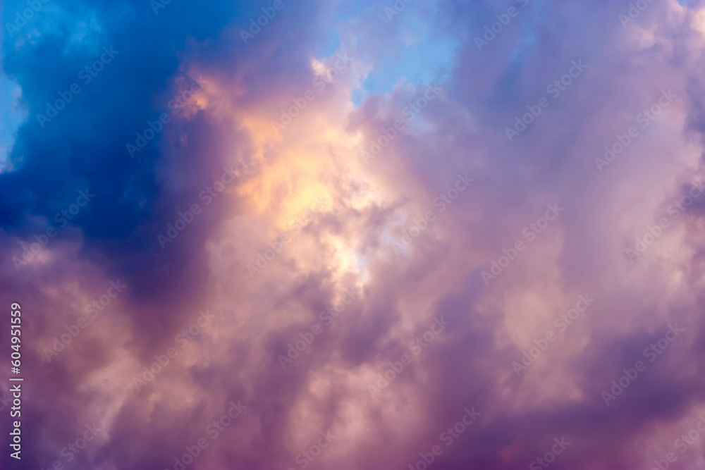 Pink and blue cloudy sky