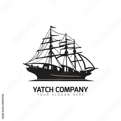 Heavy yacht or ship logo icon vector template