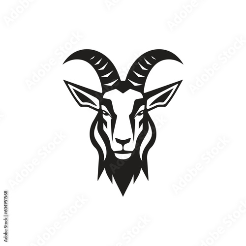 Minimal goat logo silhouette icon vector template