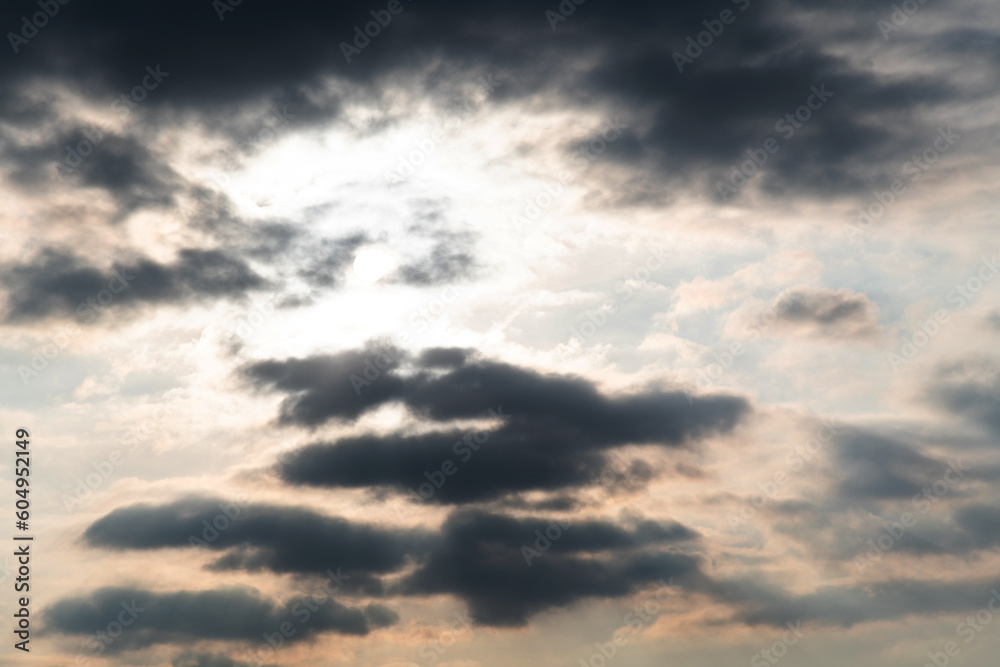 Overcast sky with dark clouds background
