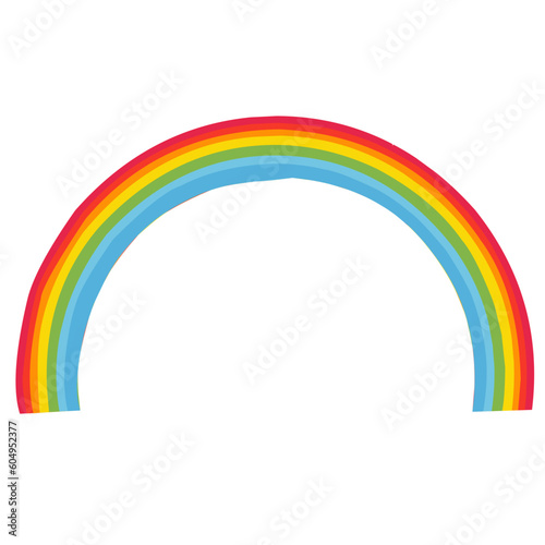 Rainbow cartoon. Colorful rainbow, heart and cloud with rainbow tail. Color bow vector hand drawn illustration set. Doodle rainbow cartoon, colorful collection