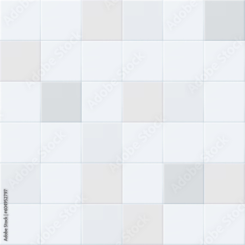 White ceramic square tile pattern background - seamless