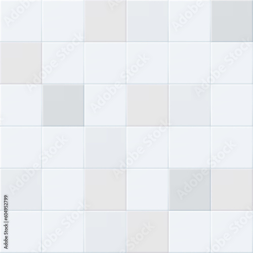 White ceramic square tile pattern background - seamless