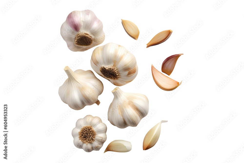 Garlic on transparent background. Generative Ai Garlic on transparent background. Generative Ai