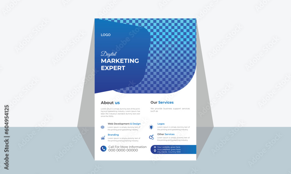 Obraz premium Blue business template modern business flyer creative design professional multipurpose leaflet