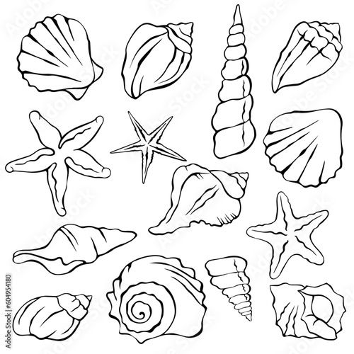 painted set with water-shells