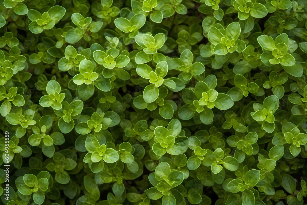 Fresh green oregano leaves filling the entire frame, fresh herbs, generative AI Fresh green oregano leaves filling the entire frame, fresh herbs, generative AI
