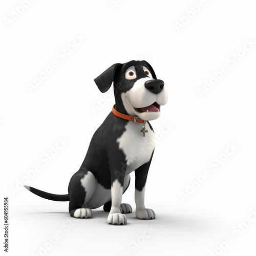 Greater Swiss Mountain Dog dog illustration cartoon 3d isolated on white. Generative AI