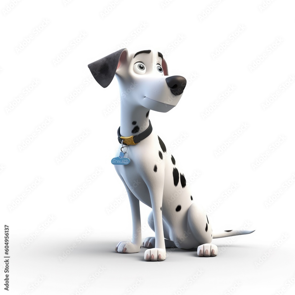 Pointer dog illustration cartoon 3d isolated on white. Generative AI Pointer dog illustration cartoon 3d isolated on white. Generative AI