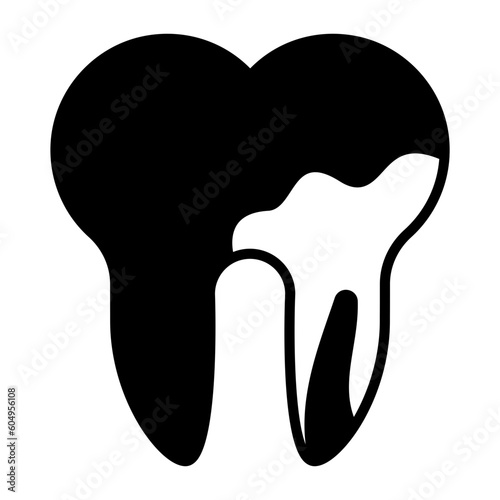 Periapical Abscess concept, Tartar and Plaque effect tooth vector icon design, odontology symbol, oral medicine sign, Dental instrument stock illustration 
