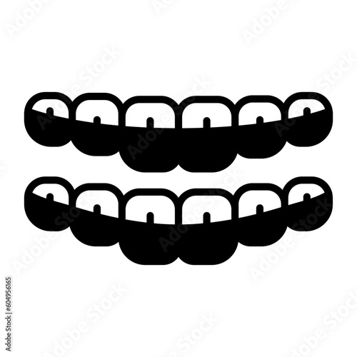 Braces or Teeth Aligners concept, orthodontic cases vector icon design, odontology symbol, oral medicine sign, Dental instrument stock illustration 