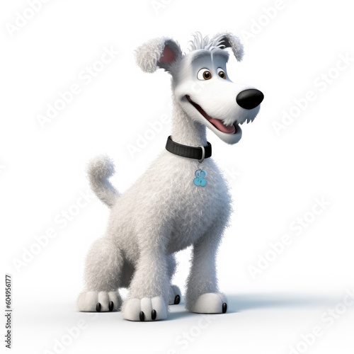 Pumi dog illustration cartoon 3d isolated on white. Generative AI
