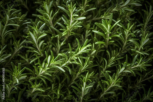 Fresh rosemary leaves filling the entire frame, fresh herbs, generative AI