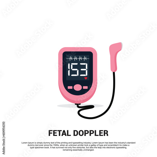 doppler fetal monitor  icon illustration photo