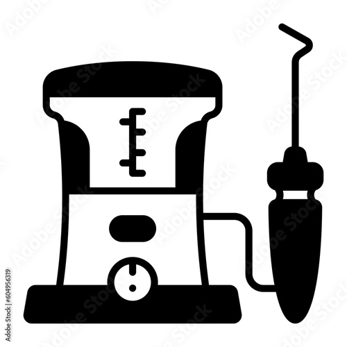 Oral Irrigator concept, Portable Dental Water Flosser or jet Tooth Pick vector icon design, odontology symbol, oral medicine sign, Dental instrument stock illustration 