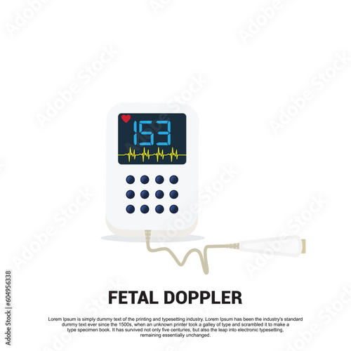 doppler fetal monitor  icon illustration