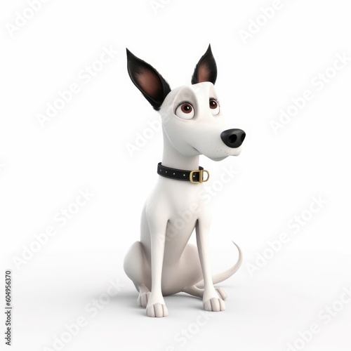 Toy Fox Terrier dog illustration cartoon 3d isolated on white. Generative AI