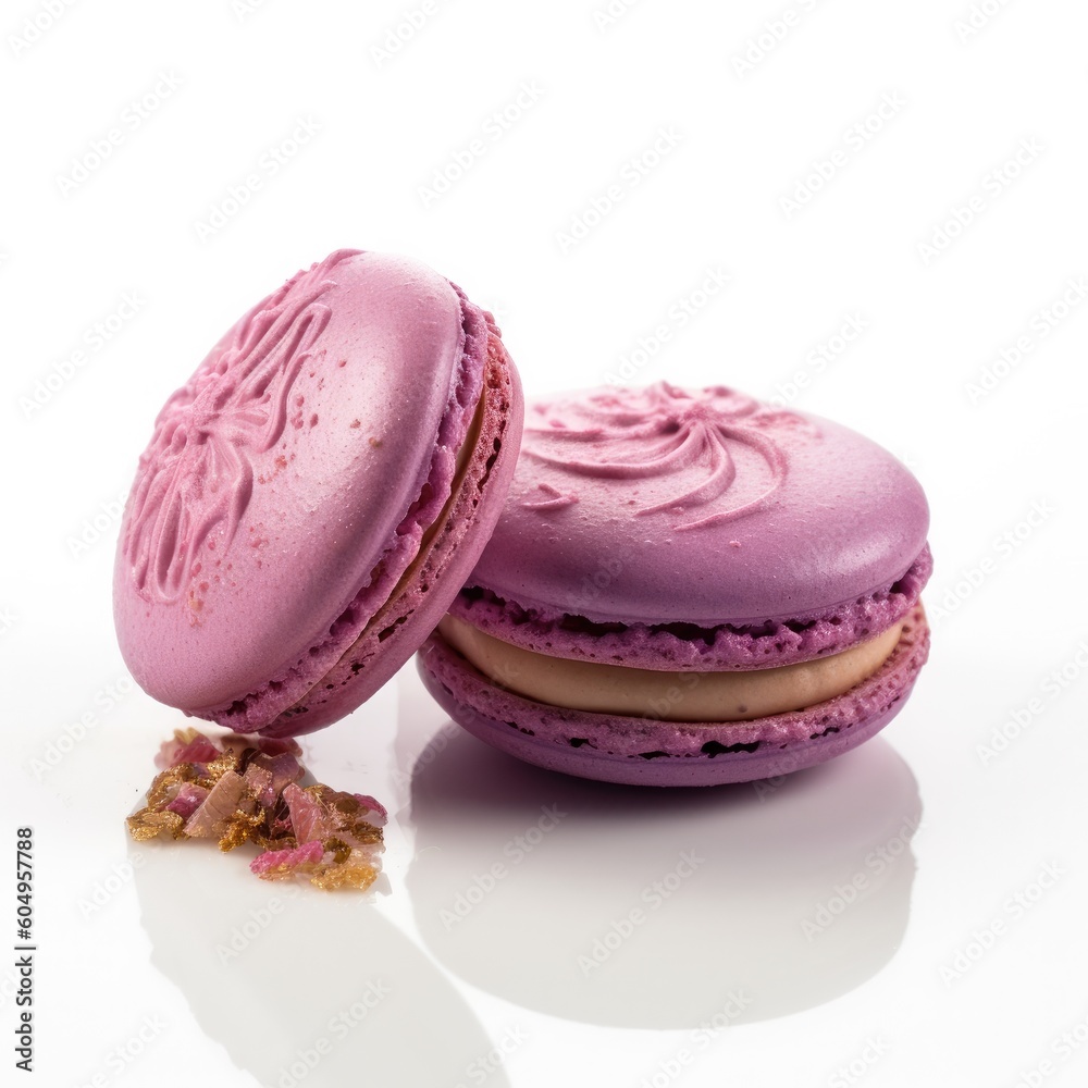 Macaron Isolated on White. Generative AI Macaron Isolated on White. Generative AI