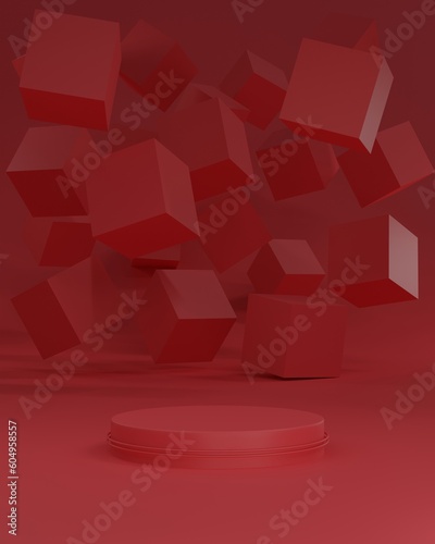 3D rendering podium for your product showcase