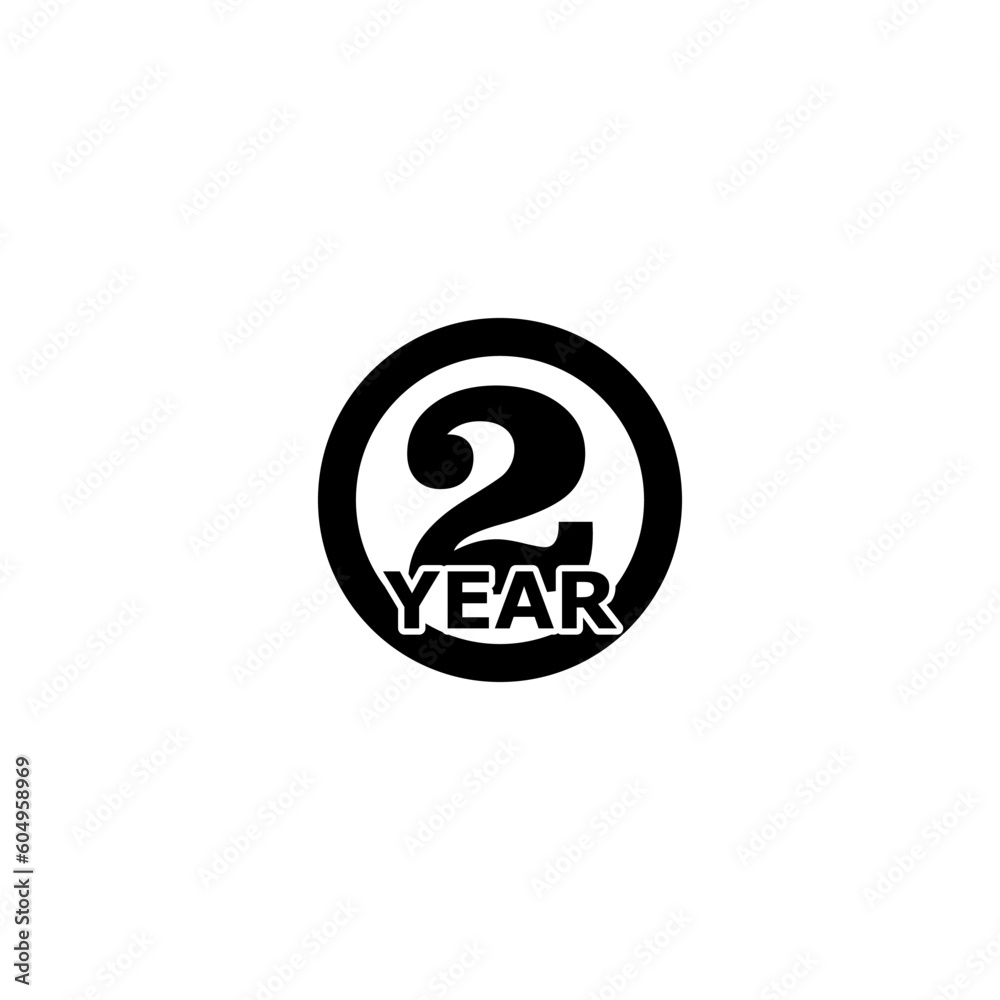 Two year icon isolated on white background.