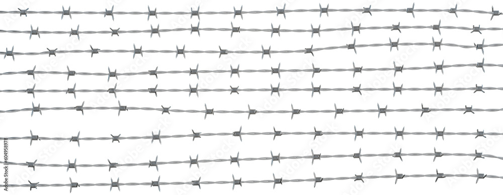 horizontal barbed wires
