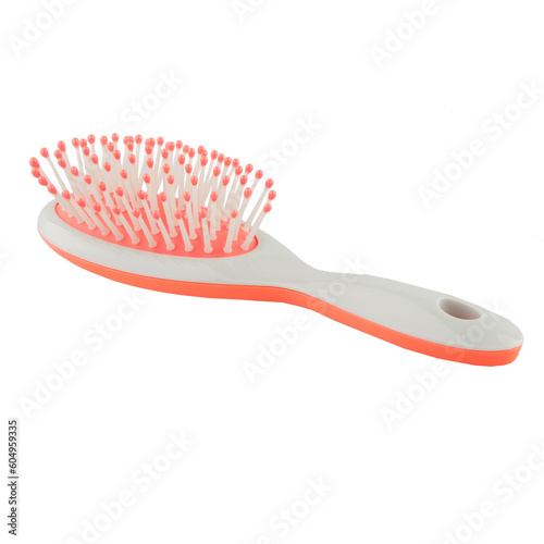Modern hair brush - black color on a white background. Women s accessory.