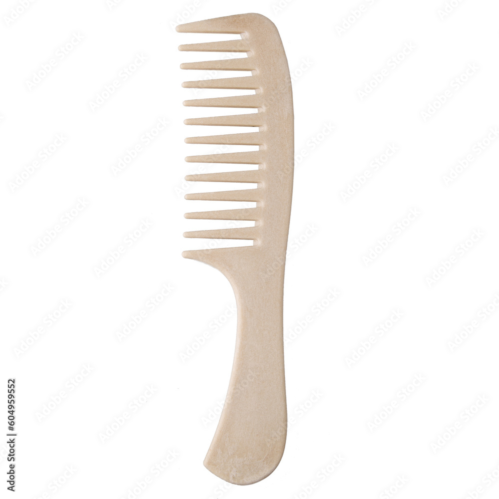 Modern hair comb. Men's hairbrush on an isolated white background. Women's accessory.