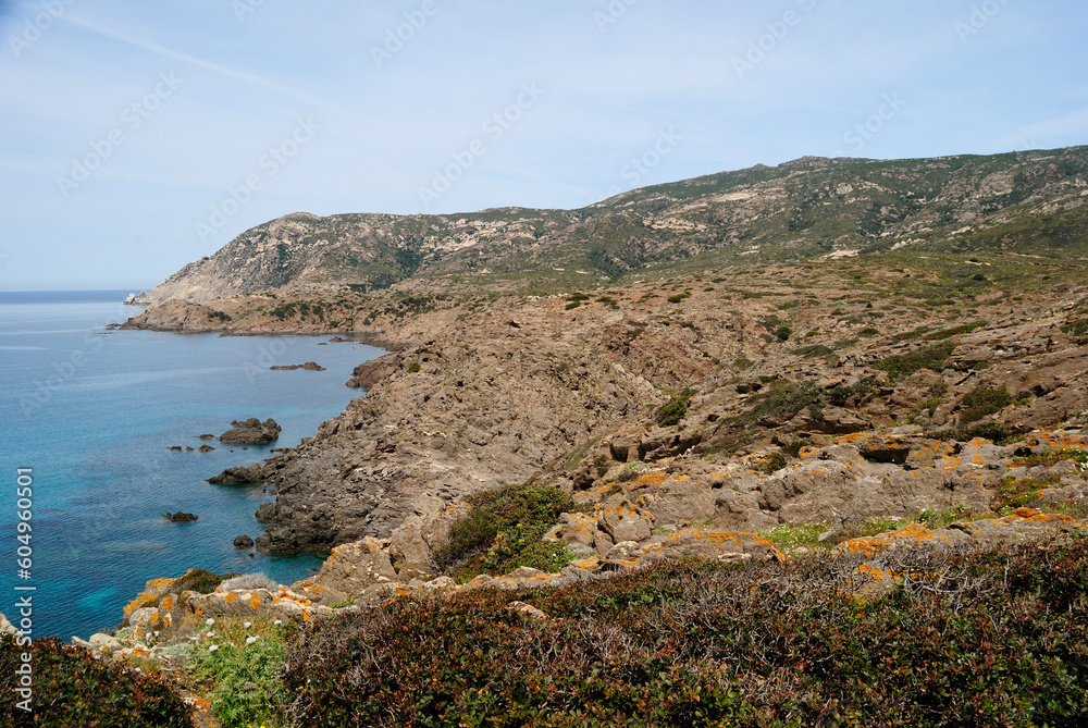 Veduta della costa di Cala Peppe nell'isola dell'Asinara