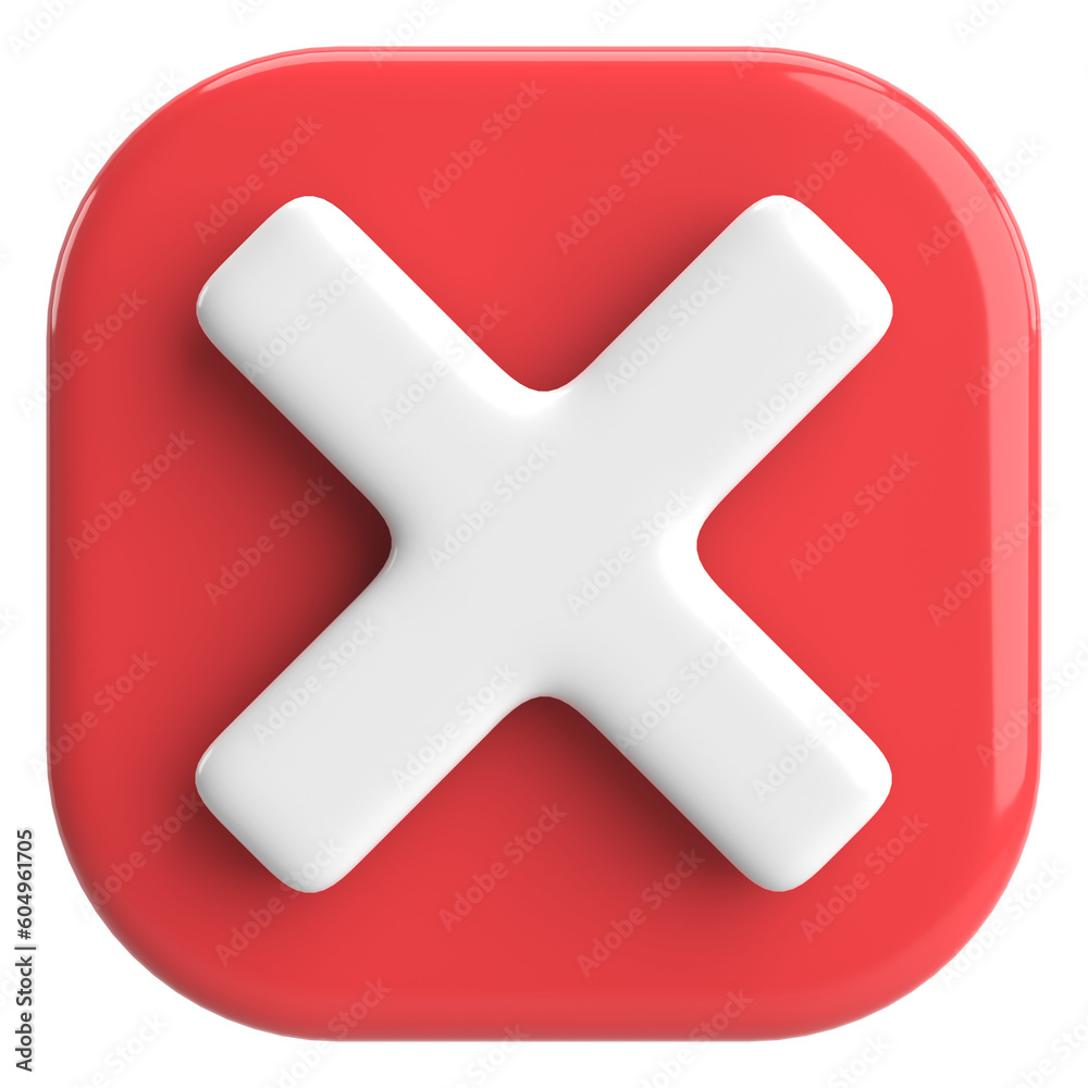 3D close button. Cross sign. 3D illustration. 3D close button. Cross sign. 3D illustration.