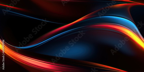 Abstract 3D Background with colorful Wavy Lines. Seamless background pattern. Generative AI