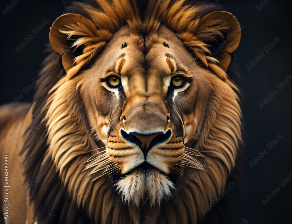 a close up of a lion's face on a black background, face of an lion, portrait of a lion, head of a lion, lion icon, aslan the lion, safari background, lion head, animal portrait, Generative AI a close up of a lion's face on a black background, face of an lion, portrait of a lion, head of a lion, lion icon, aslan the lion, safari background, lion head, animal portrait, Generative AI