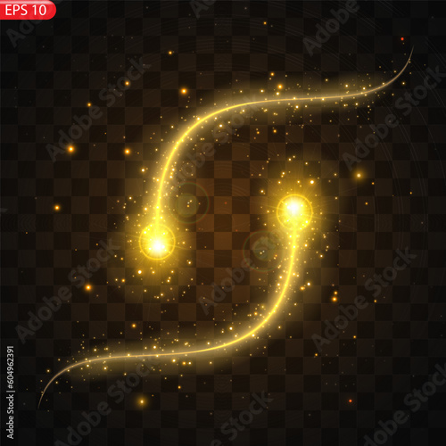 Vector illustration of realistic falling comet