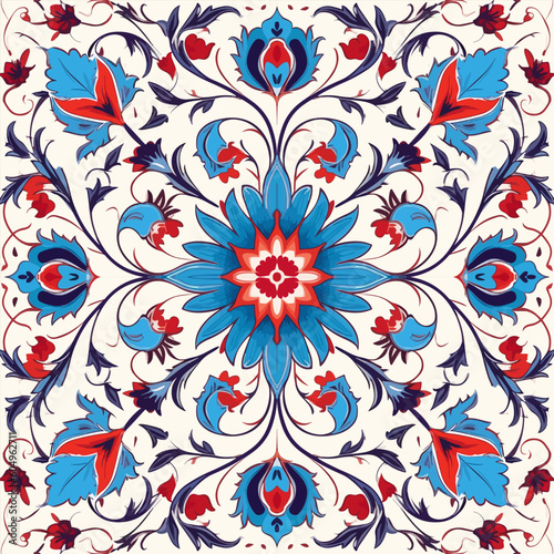 Turkey floral pattern. Abstract art graphic line flower. Ornate elegant luxury vintage retro modern style. For texture textile background backdrop tile wallpaper carpet batik.
