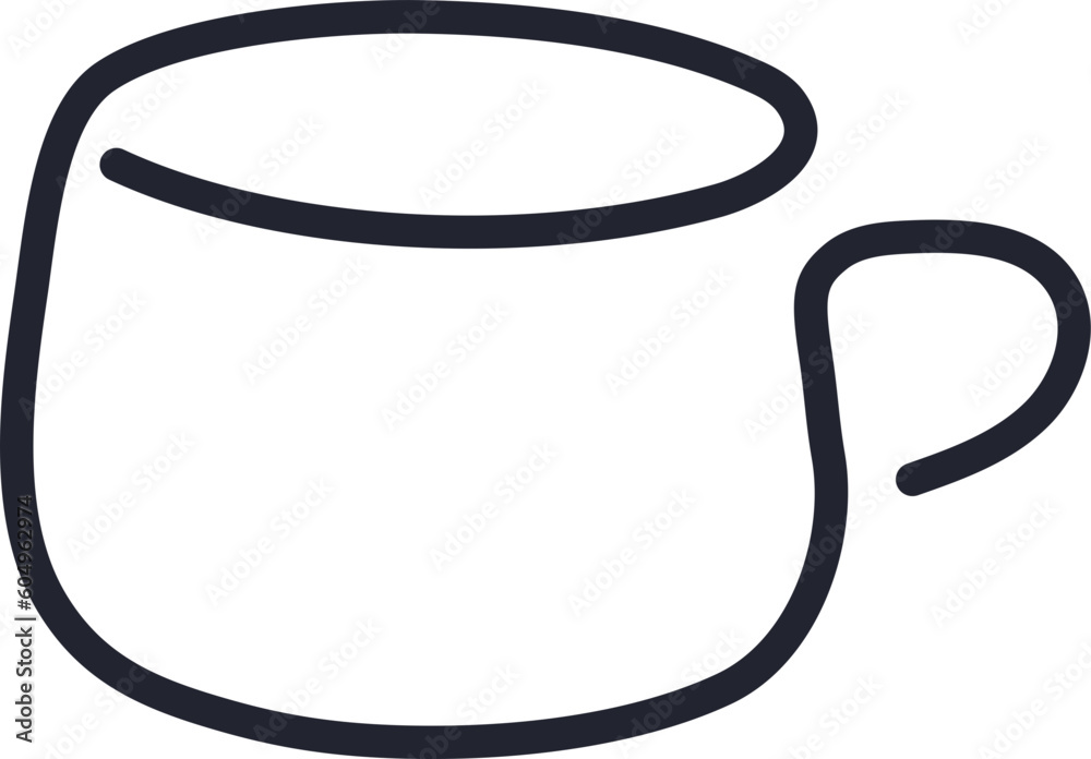 Coffee line. Abstract espresso cup, cappuccino, manual mill and kettle Coffee line. Abstract espresso cup, cappuccino, manual mill and kettle