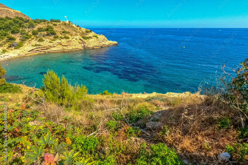 Tio Chimo beach from above in Benidorm Alicante Spain