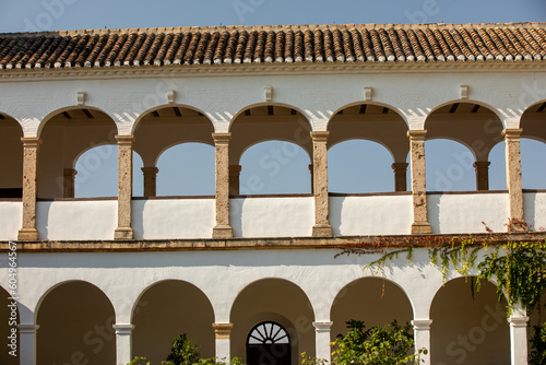 Architectural details of the Alhambra fortified palace complex and Granada city