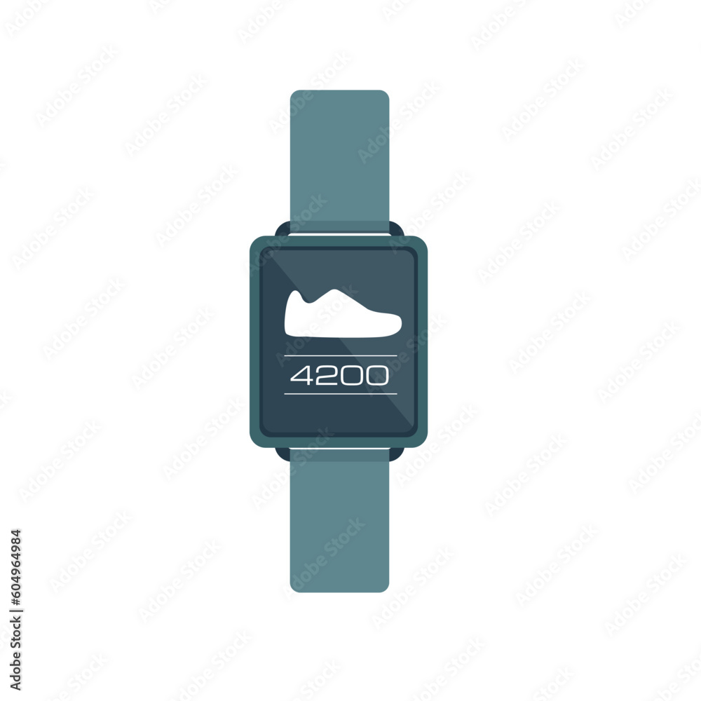 Healthy step watch icon cartoon vector. Pedometer sport. Monitor display