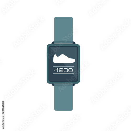 Obraz na płótnie Healthy step watch icon cartoon vector. Pedometer sport. Monitor display w salonie