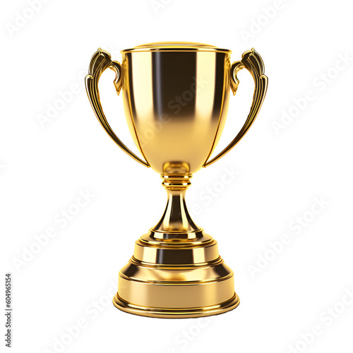 gold cup isolated, golden trophy for winner. trophy award. Generative AI.