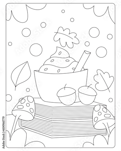 Autumn Coloring Pages for Kids, Autumn Coloring pages, 
kids Coloring pages, Animals, flower, Nature, black and white Coloring pages.   