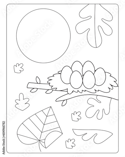 Autumn Coloring Pages for Kids, Autumn Coloring pages, 
kids Coloring pages, Animals, flower, Nature, black and white Coloring pages.   