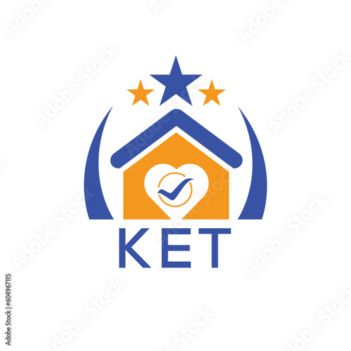 KET House logo Letter logo and star icon. Blue vector image on white background. KJG house Monogram home logo picture design and best business icon. 
