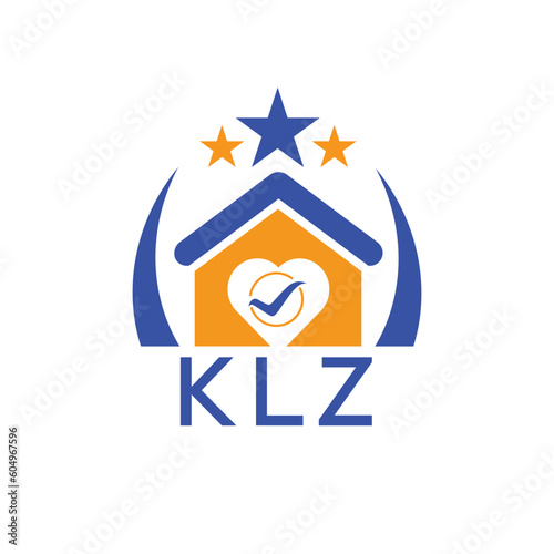 KLZ House logo Letter logo and star icon. Blue vector image on white background. KJG house Monogram home logo picture design and best business icon. 
 photo