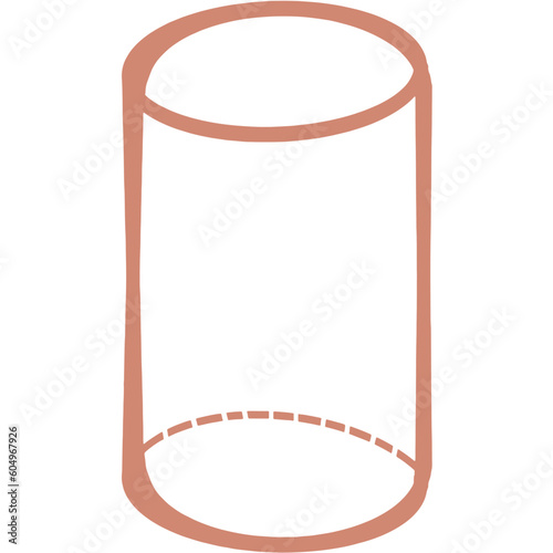 geometry Cylinder showing dotted lines vector editable  