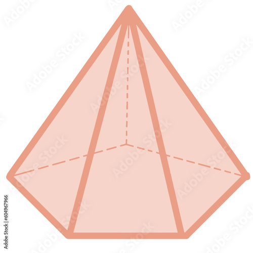 hexagonal pyramid geometric dotted lines show three dimensional translucent vector editable  
