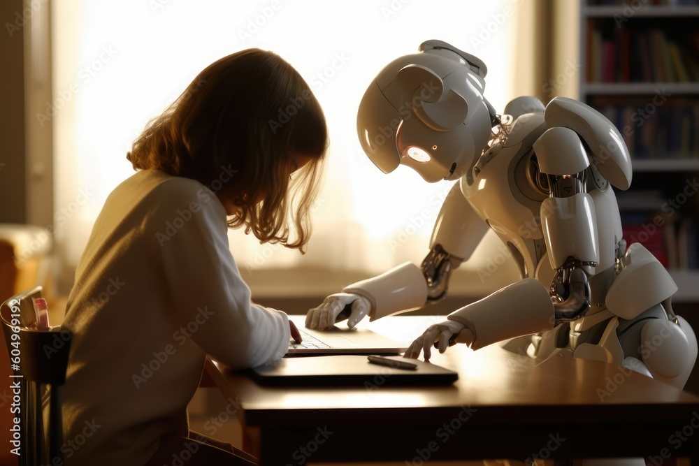 A Robot Helping With The Homework Future Of AI Children Generative 