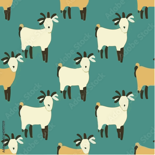 cute simple goat pattern, cartoon, minimal, decorate blankets, carpets, for kids, theme print design 