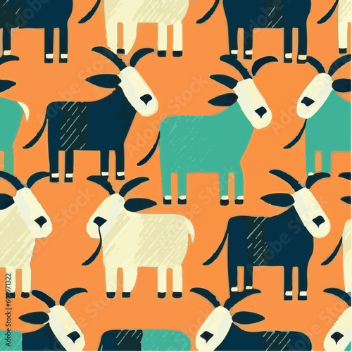 cute simple goat pattern, cartoon, minimal, decorate blankets, carpets, for kids, theme print design
