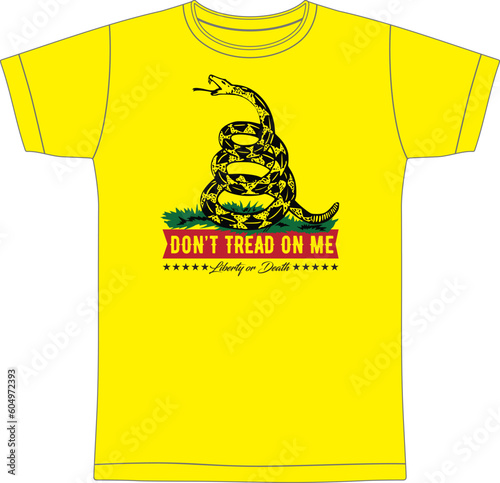 Don't Tread on Me T-shirt Graphic in Yellow T-shirt Template